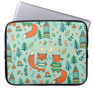 Jonge vossen: het naadloze patroon van kinderen. laptop sleeve
