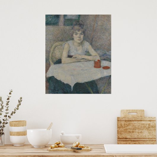Jonge vrouw aan een tafel Toulouse-Lautrec Poster (Keuken)