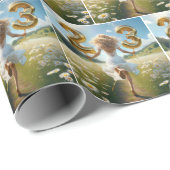 Jonge vrouw ballonnen voor 23e verjaardag cadeaupapier (Rol Hoek)