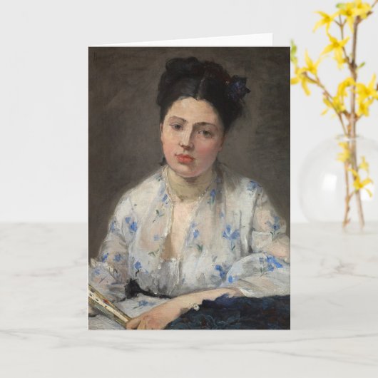 jonge vrouw | Berthe Morisot Kaart (Gele Bloem)