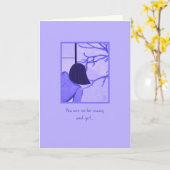 Jonge vrouw bij Shoji Screen Verjaardag Kaart (Gele Bloem)