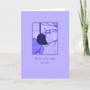 Jonge vrouw bij Shoji Screen Verjaardag Kaart