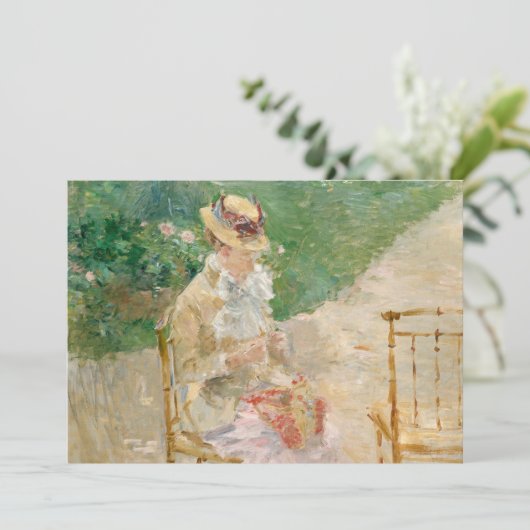 Jonge vrouw breien | Berthe Morisot (Staand voorkant)