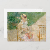 Jonge vrouw breien | Berthe Morisot Briefkaart (Voorkant / Achterkant)