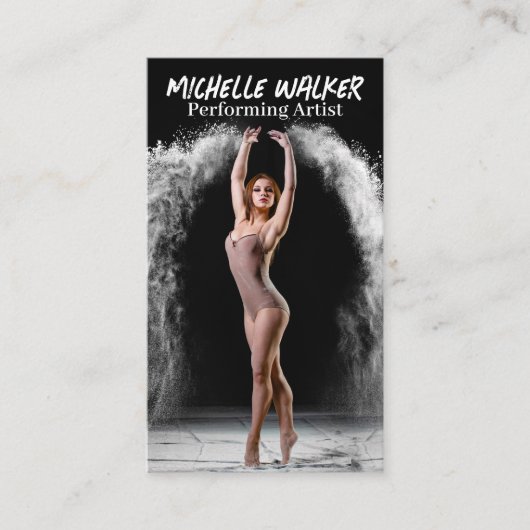 Jonge vrouw die danst visitekaartje (Voorkant)