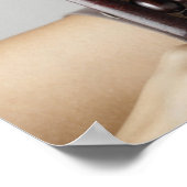 Jonge vrouw die door abacus paait. poster (Hoek)