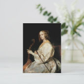 Jonge Vrouw die een Viola da Gamba speelt Briefkaart (Staand voorkant)
