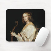 Jonge Vrouw die een Viola da Gamba speelt Muismat (Met muis)