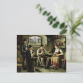 Jonge vrouw die een Zor speelt Briefkaart (Staand voorkant)