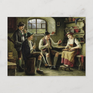 Jonge vrouw die een Zor speelt Briefkaart