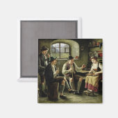 Jonge vrouw die een Zor speelt Magneet (Voorkant / Achterkant)