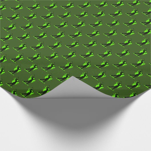 Jonge vrouw die Golf Green Black Pattern Gift spee Cadeaupapier (Hoek)
