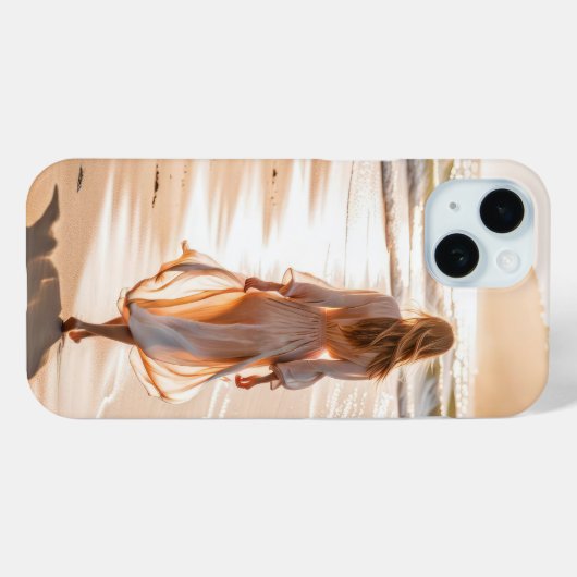 Jonge Vrouw die het Strand lopen Case-Mate iPhone Case (Achterkant (horizontaal))