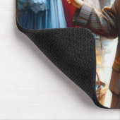 Jonge Vrouw die in de Grote Stad winkelen Muismat (Hoek)