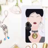 jonge vrouw die kaart verdient visitekaartje