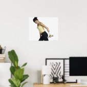 Jonge vrouw die met een domkop spuit poster (Thuiskantoor)