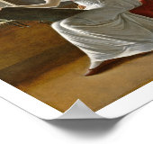 Jonge vrouw die naast een raam tekent poster (Hoek)