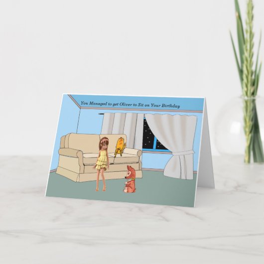 Jonge Vrouw Dog-trainer met een geboortedag Kaart (Voorkant)