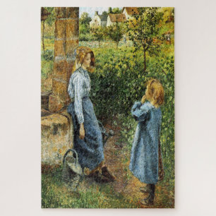 Jonge vrouw en kind bij de waterput 1882 door Piss Legpuzzel