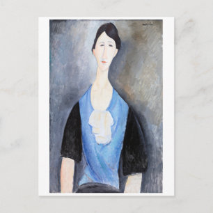 Jonge Vrouw in Blauw, Modigliani Briefkaart