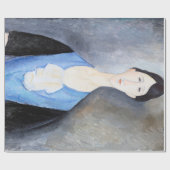 Jonge Vrouw in Blauw, Modigliani Cadeaupapier (Vlak)