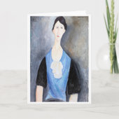 Jonge Vrouw in Blauw, Modigliani Kaart (Voorkant)