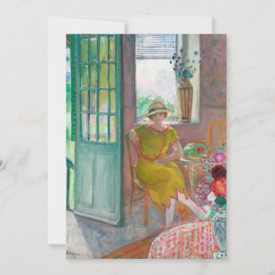 Jonge vrouw in een bloemrijk interieur Henri Lebas