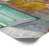 Jonge vrouw in een bloemrijk interieur Henri Lebas Poster (Hoek)