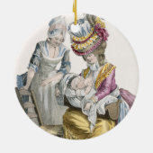 Jonge Vrouw in een Dress 'a la Levite' Borstvoedin Keramisch Ornament (Achterkant)