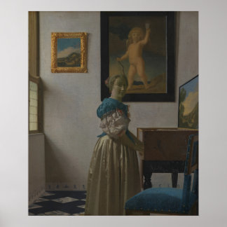 Jonge vrouw in een maagd - Vermeer Poster