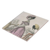 Jonge Vrouw in een roze Organische Dress getrimd m Tegeltje (Zijkant)