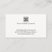 Jonge vrouw in fitnesskleding visitekaartje (Achterkant)