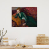 Jonge vrouw in het groen, William James Glackens Poster (Keuken)