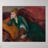 Jonge vrouw in het groen, William James Glackens Poster (Voorkant)