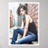 Jonge vrouw in het Westen Poster (Voorkant)