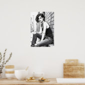 Jonge vrouw in het Westen Poster (Keuken)