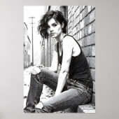 Jonge vrouw in het Westen Poster (Voorkant)