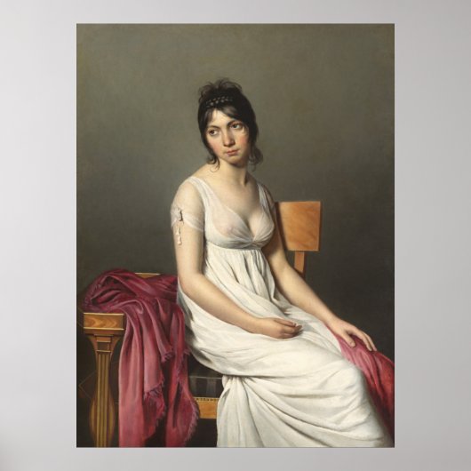 Jonge vrouw in het Wit, Jacques-Louis David Fine A Poster (Voorkant)