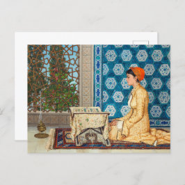 Jonge vrouw leest | Osman Hamdi Bey | Briefkaart