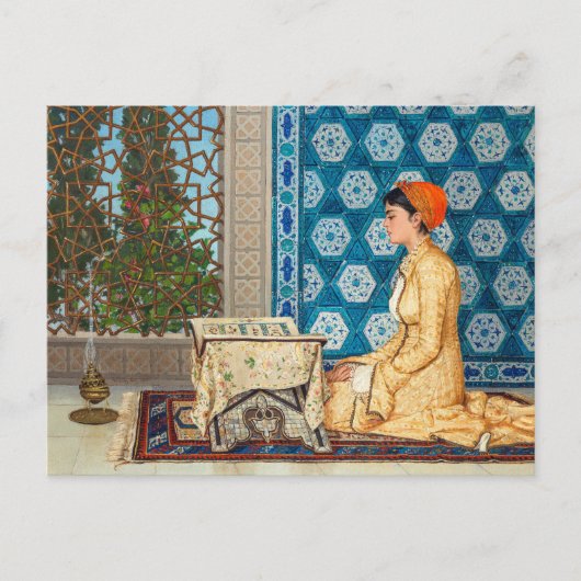 Jonge vrouw leest | Osman Hamdi Bey | Briefkaart (Voorkant)