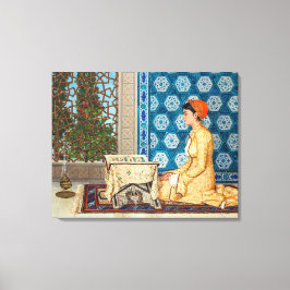 Jonge vrouw leest | Osman Hamdi Bey | Canvas Afdruk