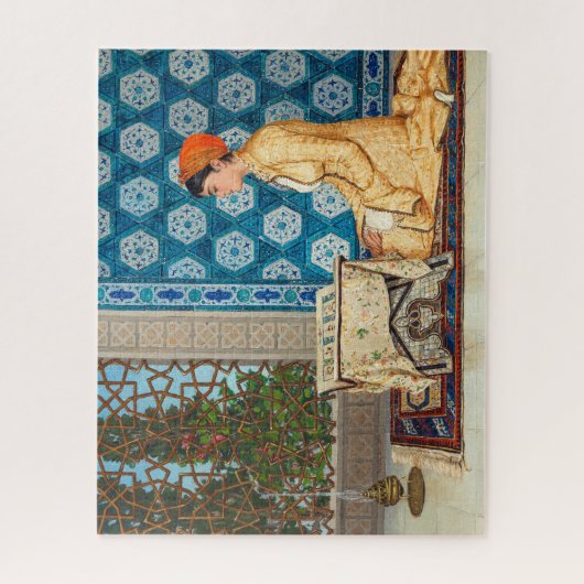 Jonge vrouw leest | Osman Hamdi Bey | Legpuzzel (Verticaal)