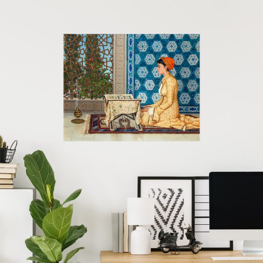 Jonge vrouw leest | Osman Hamdi Bey | Poster (Thuiskantoor)