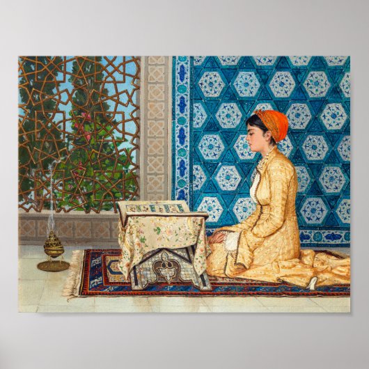 Jonge vrouw lezend | Osman Hamdi Bey | Poster (Voorkant)