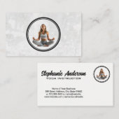 Jonge vrouw mediteert | yogahouding visitekaartje (Voorkant / Achterkant)