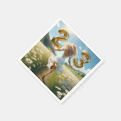 Jonge vrouw met ballonnen voor 23e verjaardag servet (Hoek)