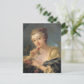 Jonge Vrouw met een Boeket van Rozen Briefkaart (Staand voorkant)