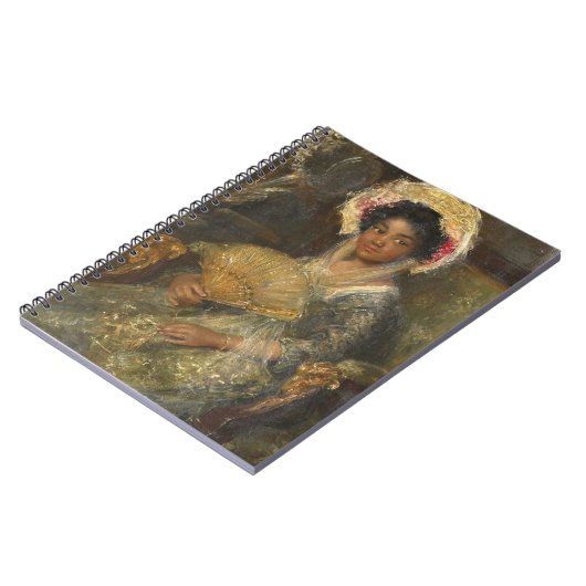 Jonge Vrouw met een Fan Isabella Simon Maris Art Notitieboek (Linkerzijde)