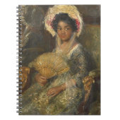 Jonge Vrouw met een Fan Isabella Simon Maris Art Notitieboek (Voorkant)