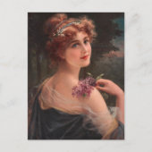 Jonge Vrouw met een Lente van Lila door Emile Vern Briefkaart (Voorkant)